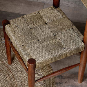 Nkuku Raunak Washed Walnut Acacia Woven Dining Chair